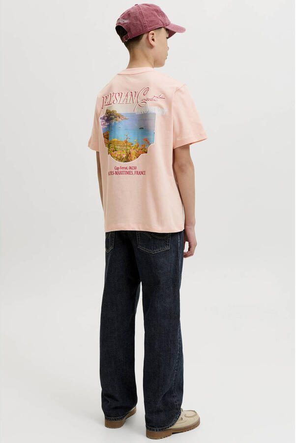 JACK & JONES JUNIOR T-shirt met backprint en tekst oranje - Foto 2