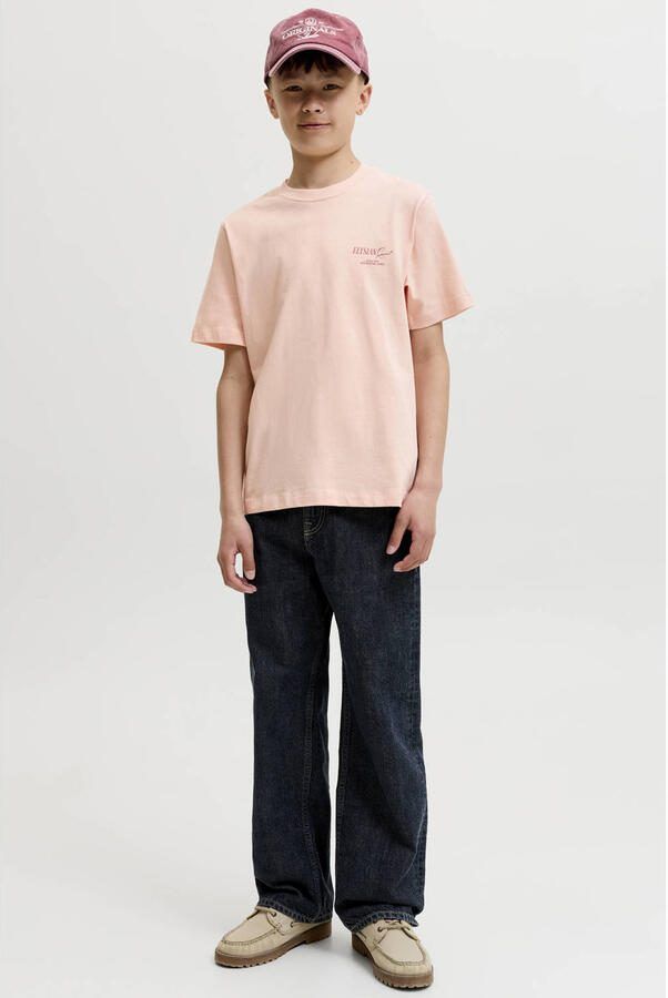 JACK & JONES JUNIOR T-shirt met backprint en tekst oranje - Foto 3