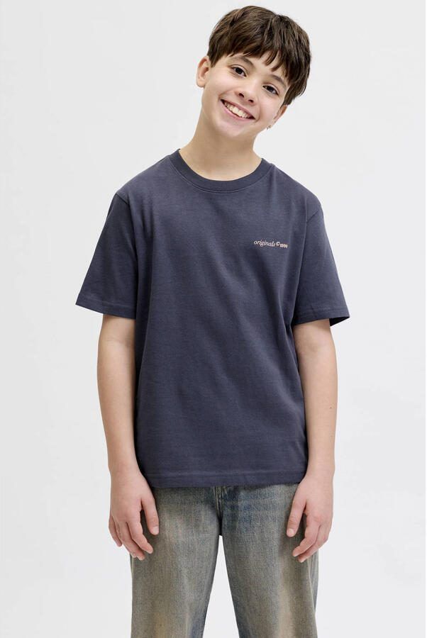 JACK & JONES JUNIOR T-shirt met backprint grijsblauw