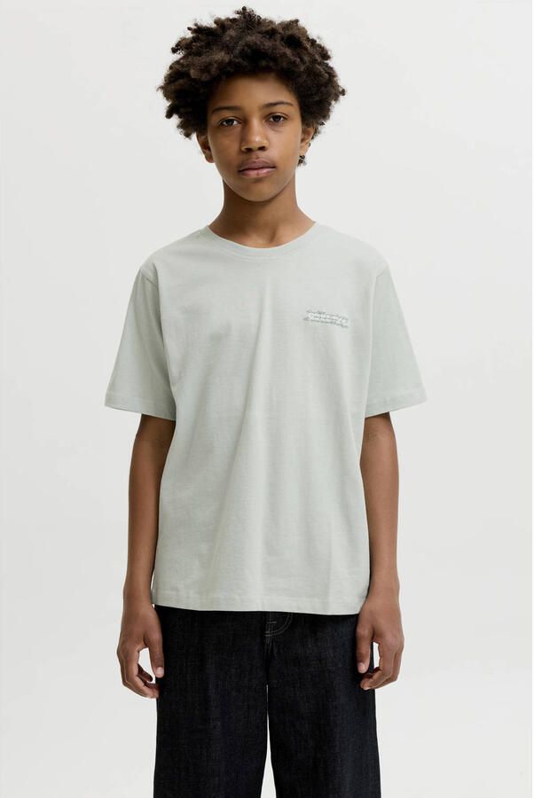 JACK & JONES JUNIOR T-shirt met backprint grijsgroen