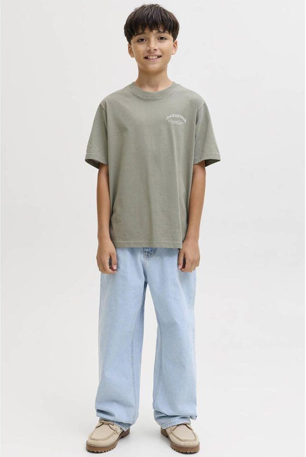 JACK & JONES JUNIOR T-shirt met backprint grijsgroen - Foto 3