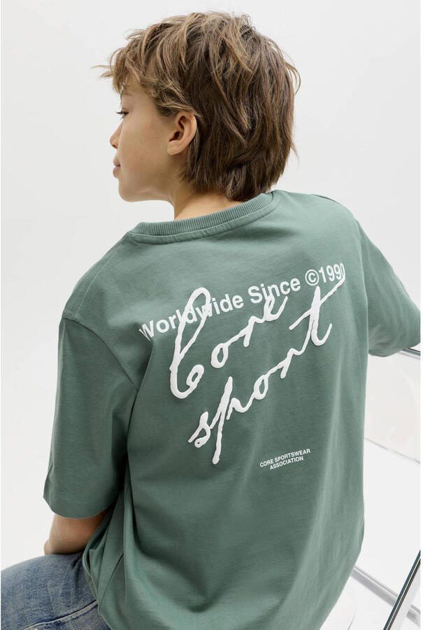 JACK & JONES JUNIOR T-shirt met backprint groen - Foto 3