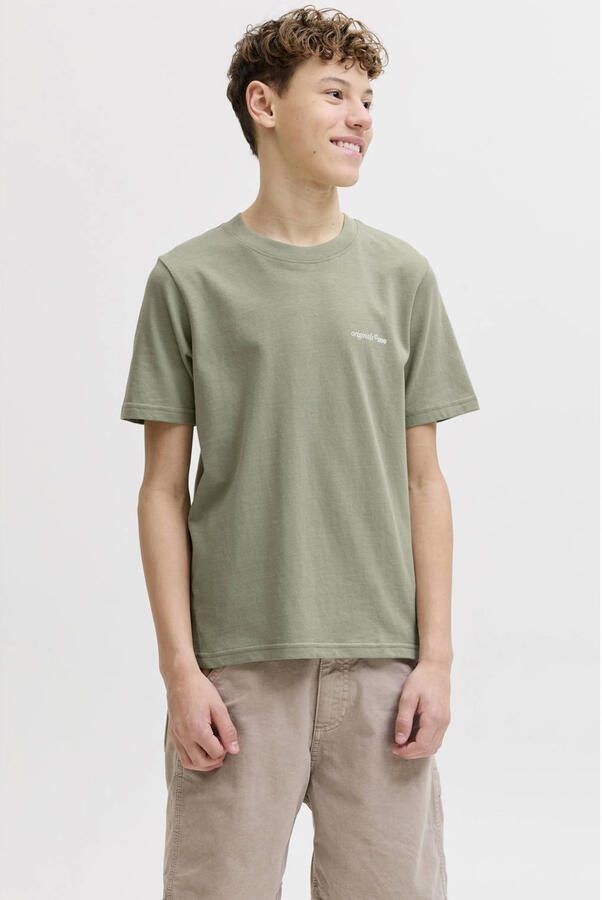 JACK & JONES JUNIOR T-shirt met backprint groen