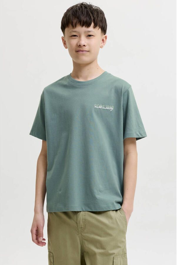 JACK & JONES JUNIOR T-shirt met backprint groen