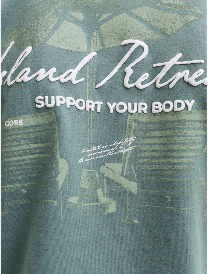 JACK & JONES JUNIOR T-shirt met backprint groen - Foto 3