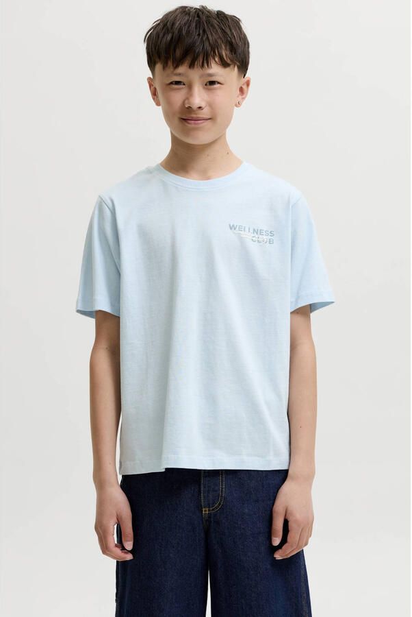 JACK & JONES JUNIOR T-shirt met backprint lichtblauw