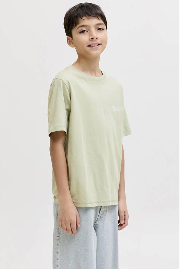 JACK & JONES JUNIOR T-shirt met backprint lichtgroen