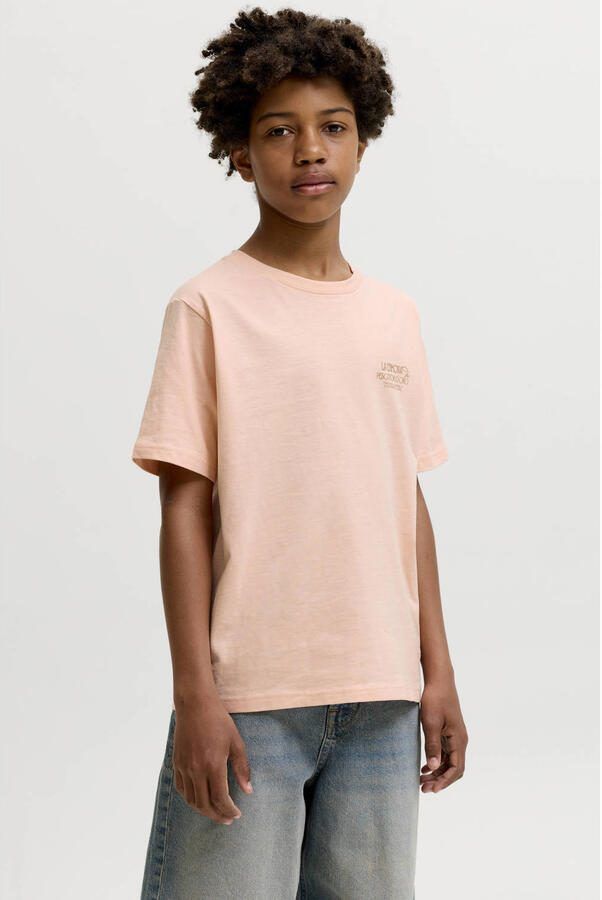 JACK & JONES JUNIOR T-shirt met backprint oranje