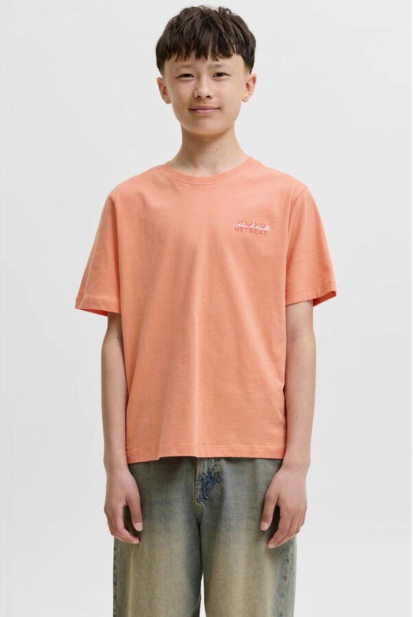 JACK & JONES JUNIOR T-shirt met backprint oranje