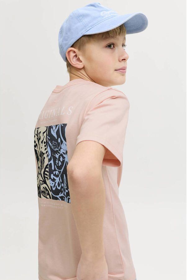 JACK & JONES JUNIOR T-shirt met backprint roze - Foto 3