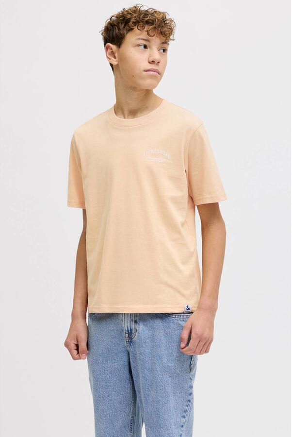 JACK & JONES JUNIOR T-shirt met backprint rozezand