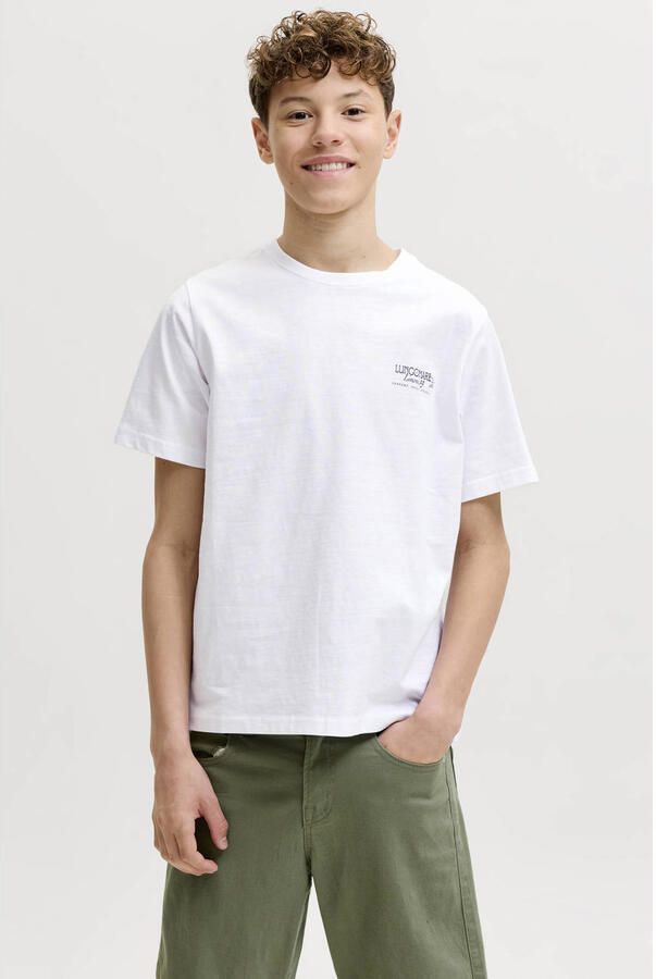 JACK & JONES JUNIOR T-shirt met backprint wit