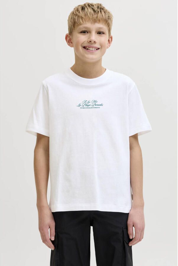 JACK & JONES JUNIOR T-shirt met backprint wit