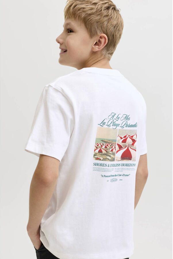 JACK & JONES JUNIOR T-shirt met backprint wit - Foto 2