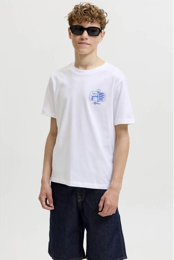 JACK & JONES JUNIOR T-shirt met backprint wit