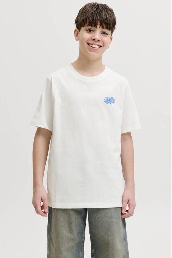 JACK & JONES JUNIOR T-shirt met backprint wit