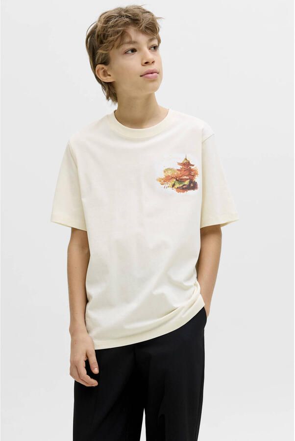 JACK & JONES JUNIOR T-shirt met backprint wit