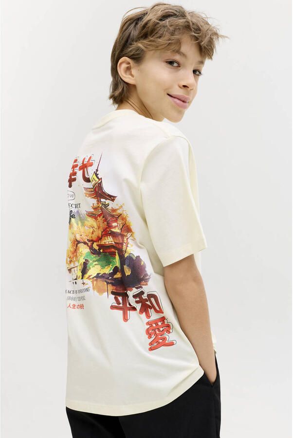 JACK & JONES JUNIOR T-shirt met backprint wit - Foto 2