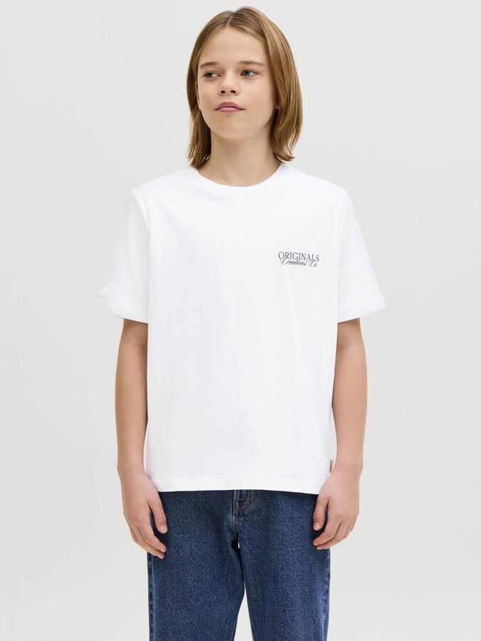 JACK & JONES JUNIOR T-shirt met backprint wit