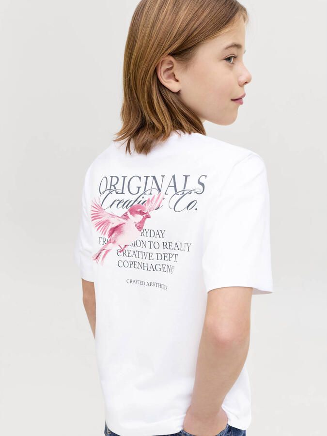 JACK & JONES JUNIOR T-shirt met backprint wit - Foto 3