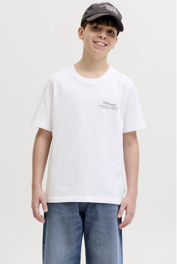 JACK & JONES JUNIOR T-shirt met backprint wit