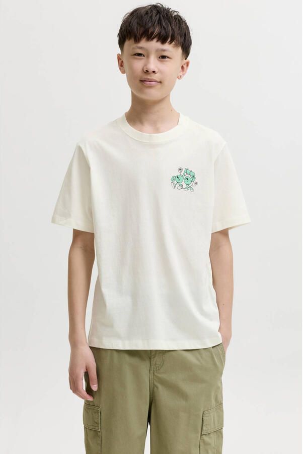 JACK & JONES JUNIOR T-shirt met backprint wit