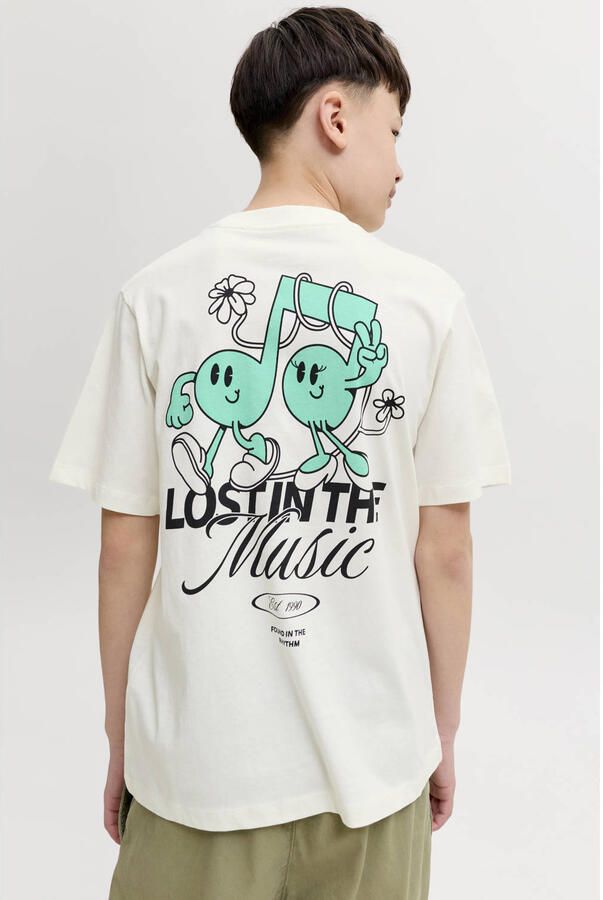 JACK & JONES JUNIOR T-shirt met backprint wit - Foto 2