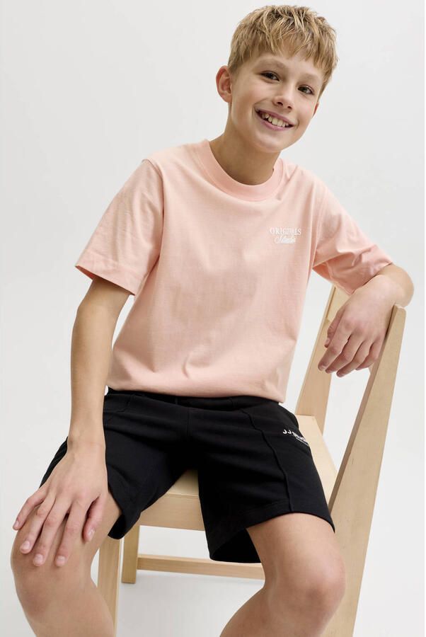 JACK & JONES JUNIOR T-shirt met backprint zalmroze Oranje Jongens Katoen Ronde hals - Foto 2