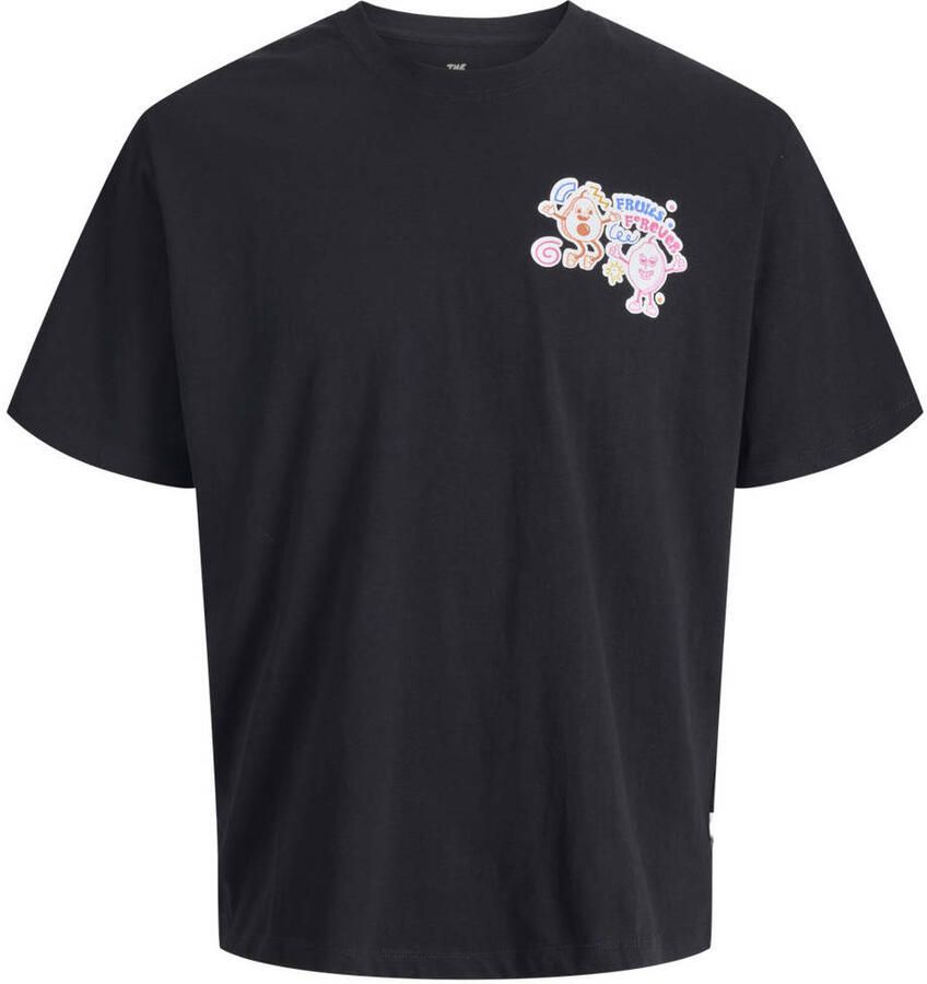 JACK & JONES JUNIOR T-shirt met backprint zwart