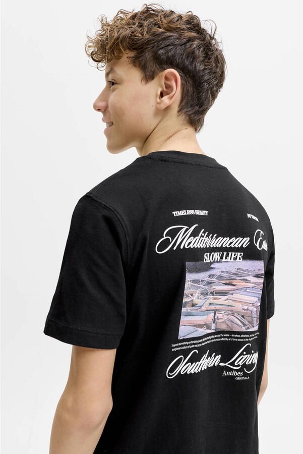JACK & JONES JUNIOR T-shirt met backprint zwart - Foto 3