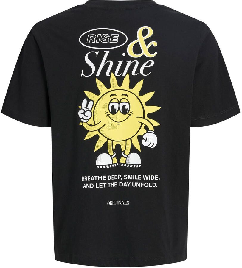 JACK & JONES JUNIOR T-shirt met backprint zwart