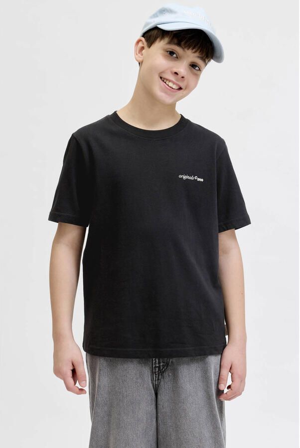 JACK & JONES JUNIOR T-shirt met backprint zwart