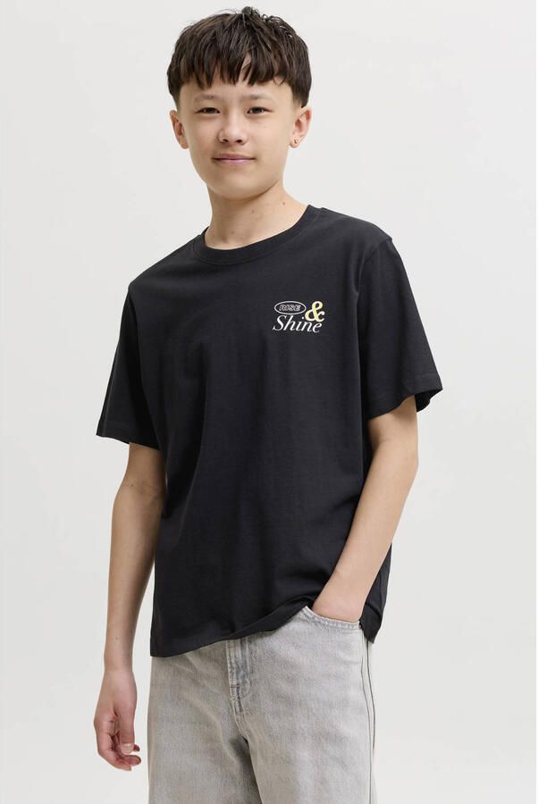 JACK & JONES JUNIOR T-shirt met backprint zwart