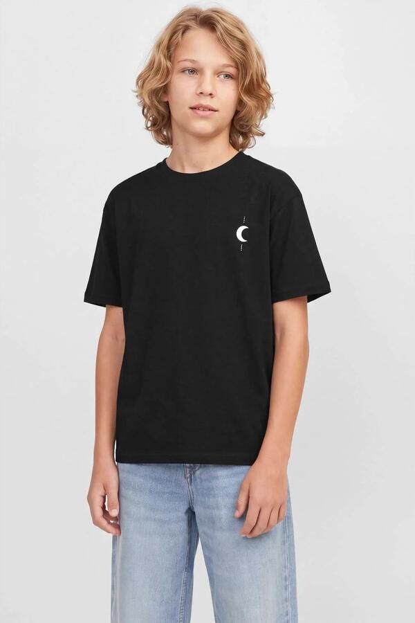 JACK & JONES JUNIOR T-shirt met backprint zwart Jongens Katoen Ronde hals