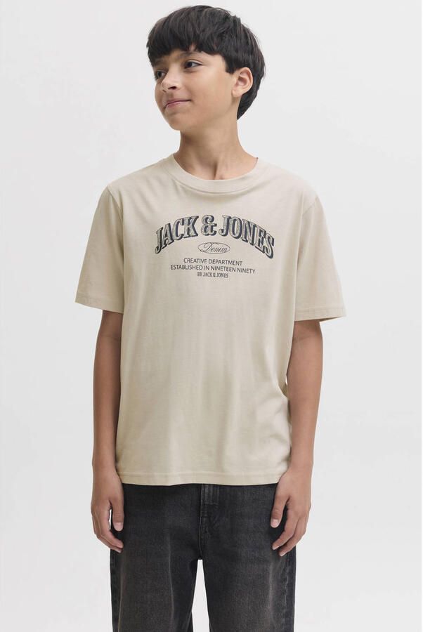 JACK & JONES JUNIOR T-shirt met logo beige