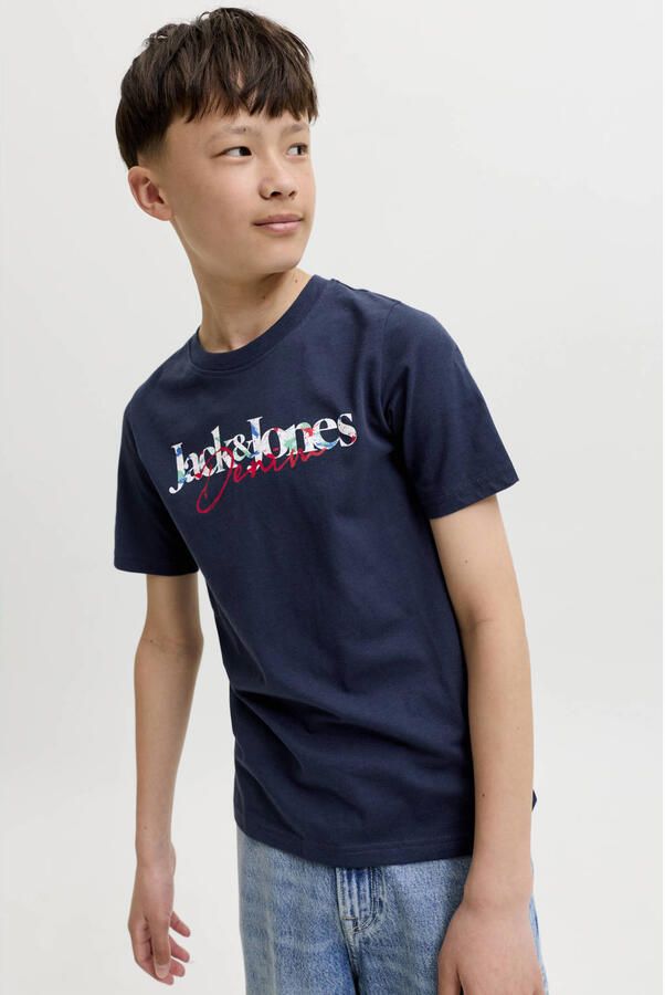 JACK & JONES JUNIOR T-shirt met logoprint donkerblauw Jongens Katoen Ronde hals - Foto 3