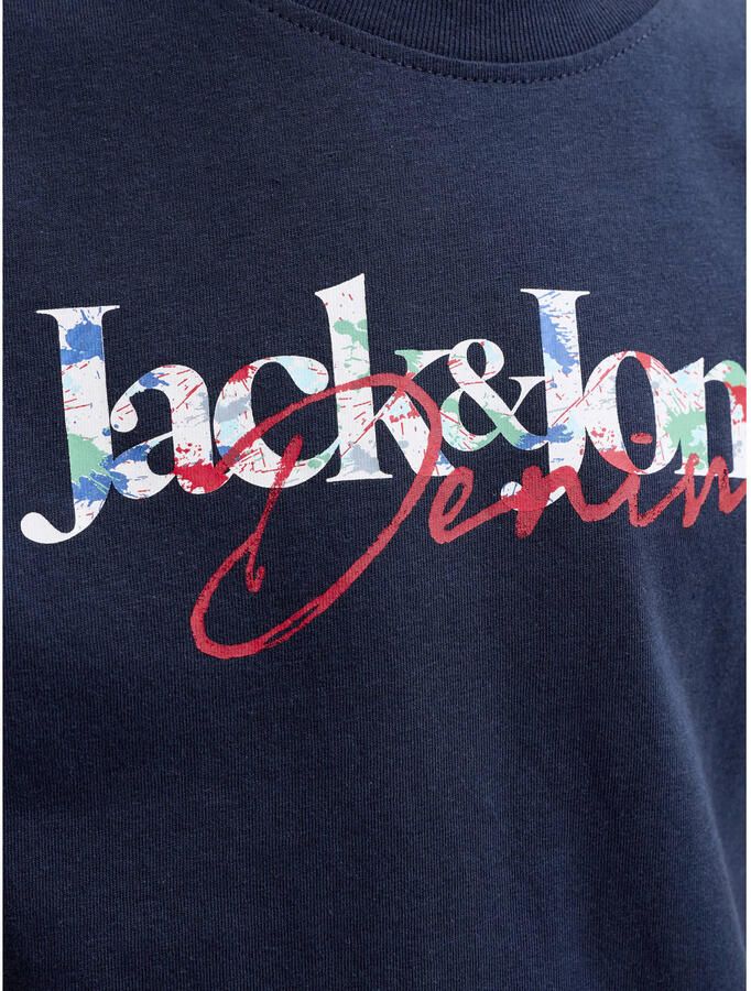 JACK & JONES JUNIOR T-shirt met logoprint donkerblauw Jongens Katoen Ronde hals - Foto 2