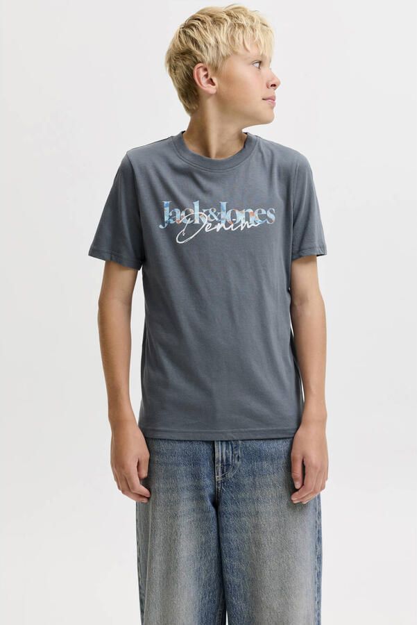 JACK & JONES JUNIOR T-shirt met logoprint grijs