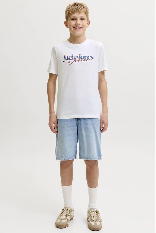 JACK & JONES JUNIOR T-shirt met logoprint wit Jongens Katoen Ronde hals - Foto 3