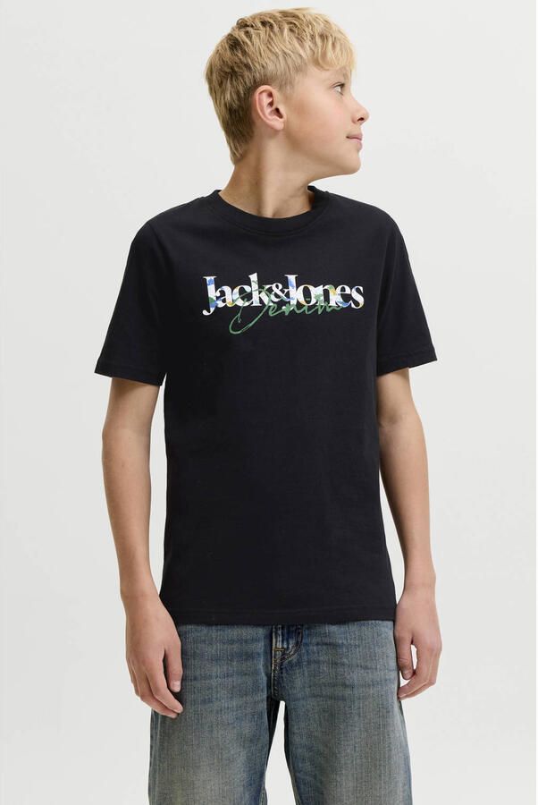 JACK & JONES JUNIOR T-shirt met logoprint zwart