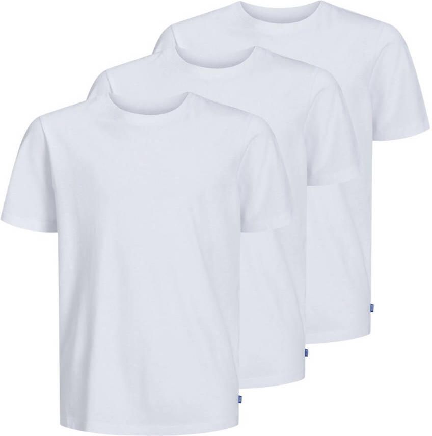 Jack & jones JUNIOR T-shirt set van 3 wit Jongens Katoen Ronde hals Effen 140 - Foto 2