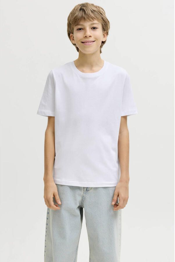 Jack & jones JUNIOR T-shirt set van 3 wit Jongens Katoen Ronde hals Effen 140