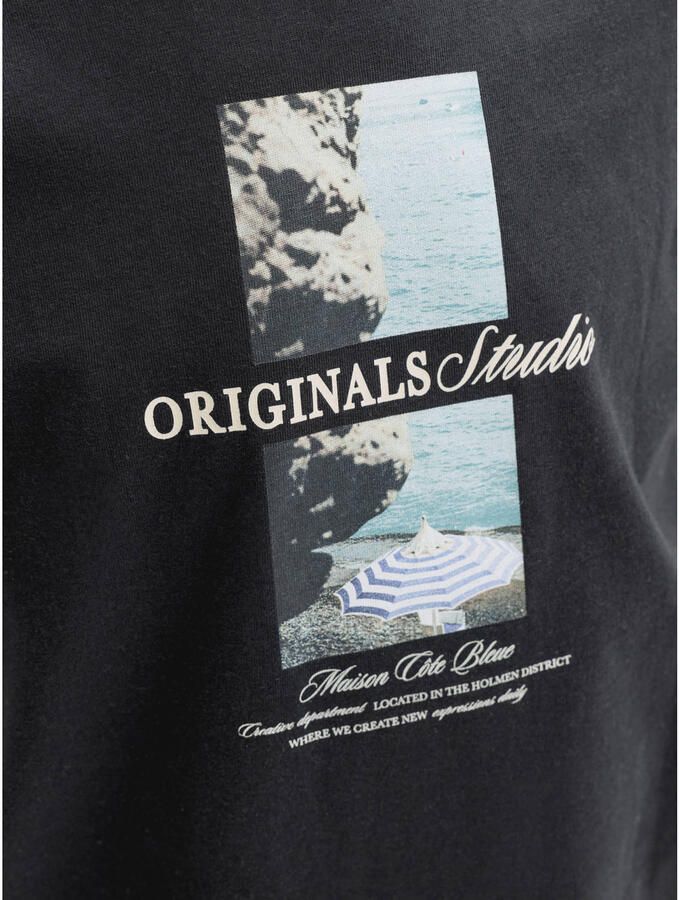 JACK & JONES JUNIOR T-shirt zwart Jongens Katoen Ronde hals Printopdruk - Foto 2