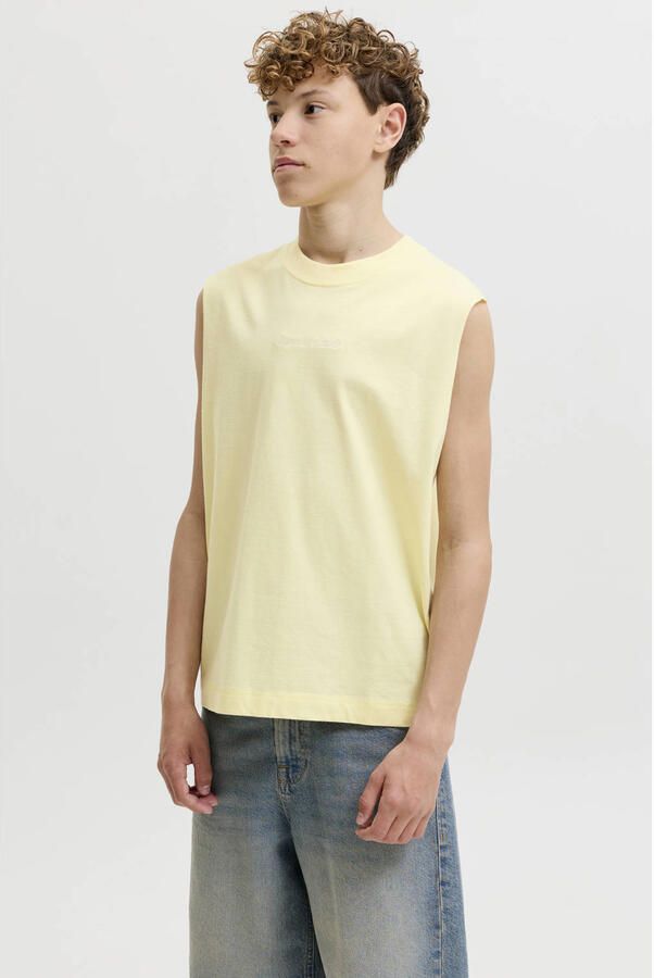 JACK & JONES JUNIOR tanktop lichtgeel