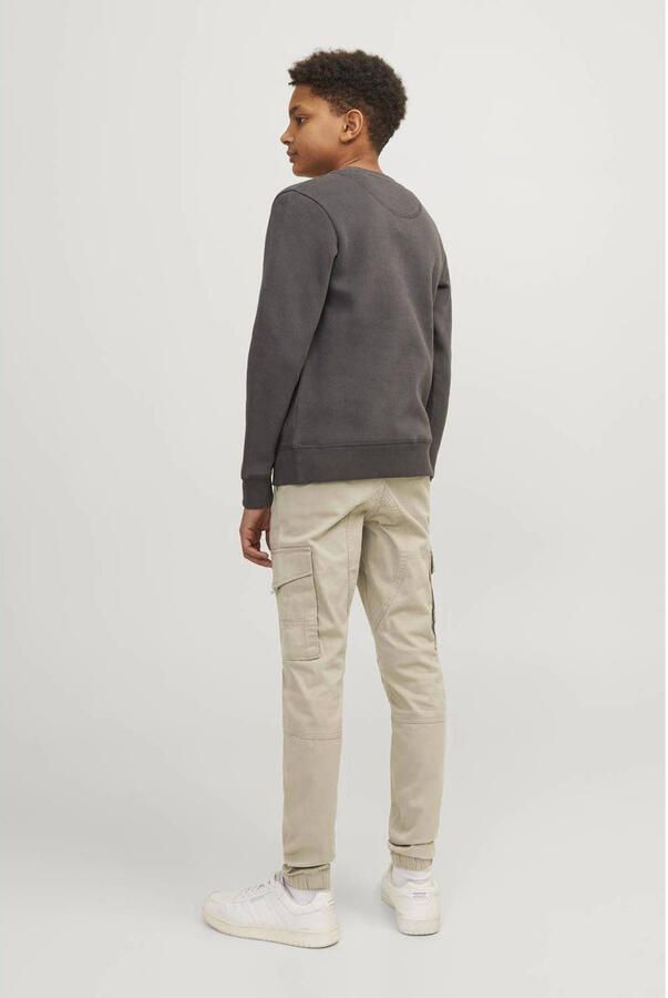 Jack & jones JUNIOR tapered fit cargobroek JPSTPAUL beige- Jongens Stretchkatoen 152 - Foto 2