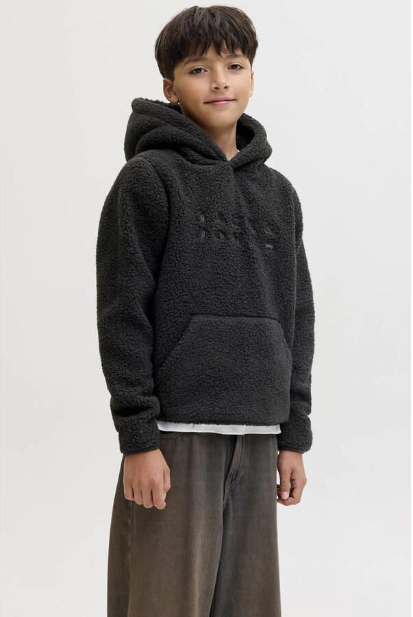 JACK & JONES JUNIOR teddy hoodie zwart