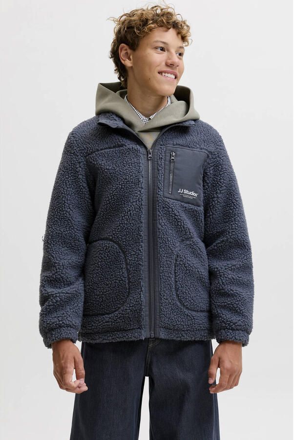 JACK & JONES JUNIOR teddy jas antraciet