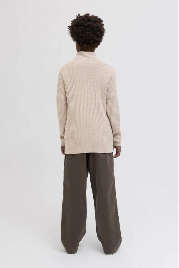 JACK & JONES JUNIOR trui beige met kabels - Foto 3