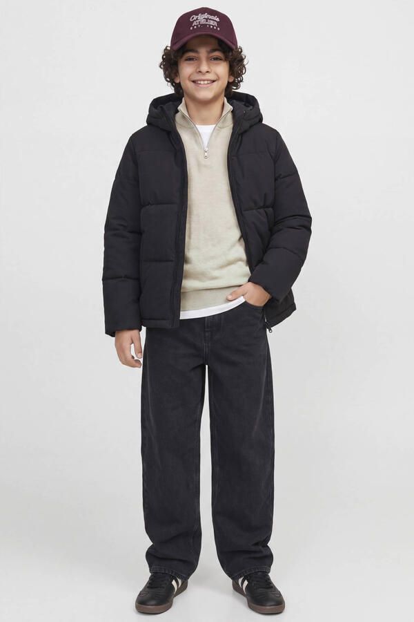 JACK & JONES JUNIOR trui ecru fijn gebreid Jongens Katoen Opstaande kraag - Foto 3