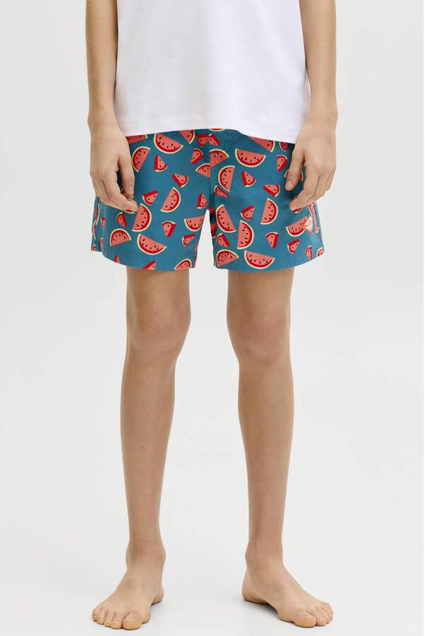 JACK & JONES JUNIOR zwemshort blauw rood - Foto 3
